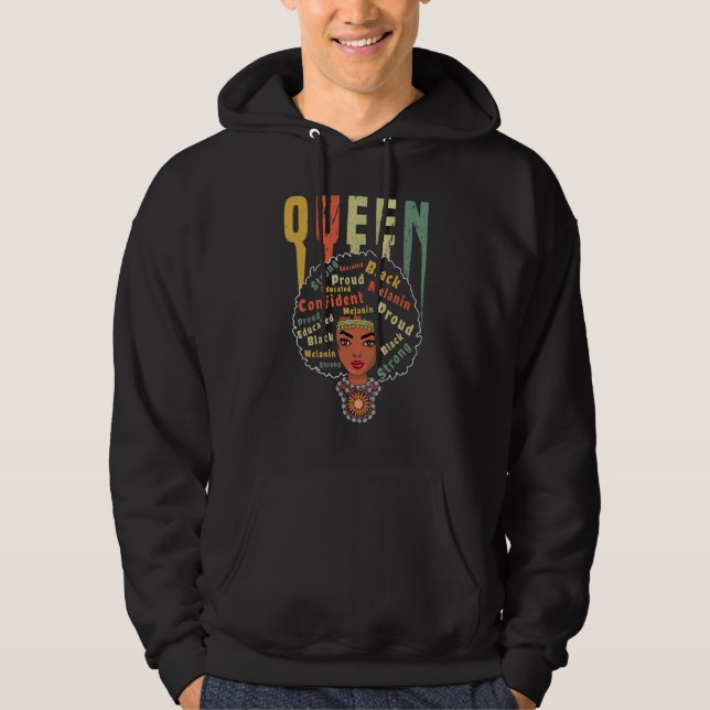 Veste À Capuche Black History Month, Black Queen Afro Pride Africa (Devant)