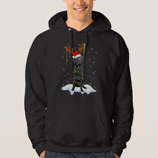 Veste À Capuche Black Lab Labrador Christmas Tree Light Pyjama Chi (Devant)