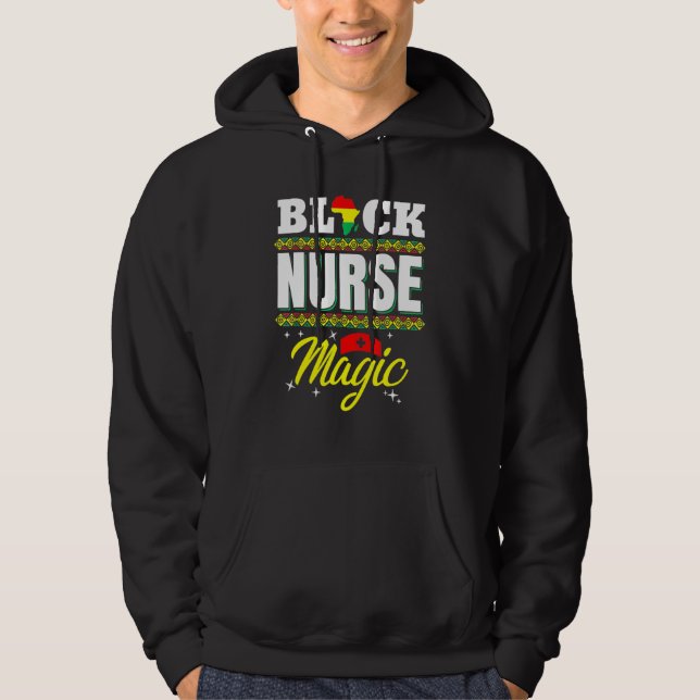 Veste À Capuche Black Nurse Afro Magic Melanin Black History Mois (Devant)