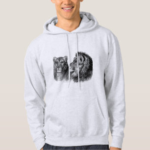Veste À Capuche Black print animaux sauvages hommes gris clair