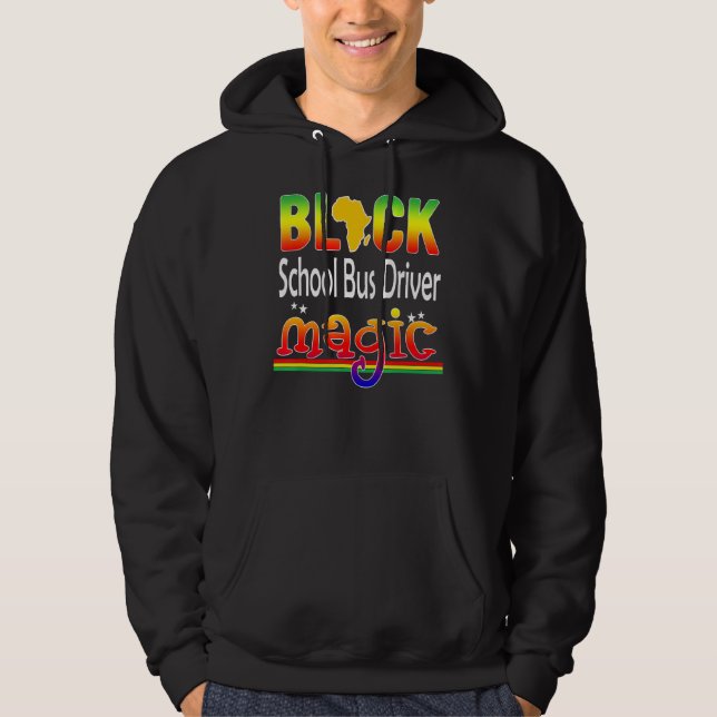 Veste À Capuche Black School Bus Driver Magique Enseignant Noir Hi (Devant)