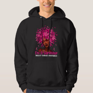 Veste À Capuche Black Women Girl I'm A Survivor Breast Cancer Awar