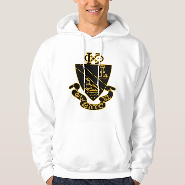 Veste À Capuche Blason de Phi Chi Theta | Or et Noir (Devant)