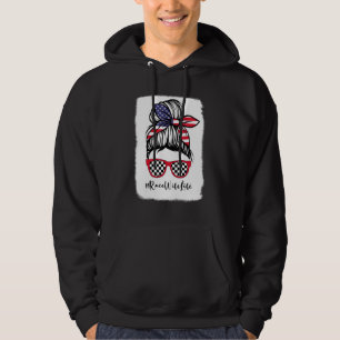 Veste À Capuche Bleached Race Femme Vie Racing American Flag Messy