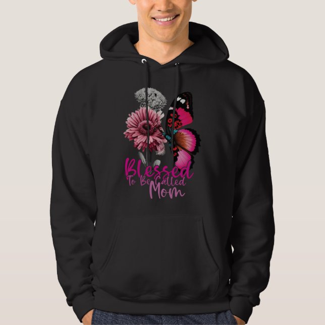 Veste À Capuche Blessed To Be Called Mom Mother s Day 2023 Butterf (Devant)