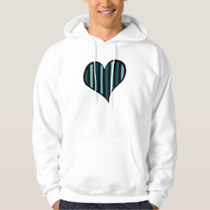 Veste À Capuche Bleu, Motif rayé, Lignes, Coeur