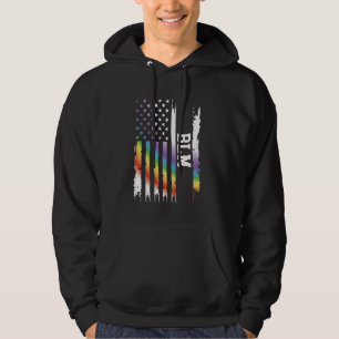 Veste À Capuche BLM États-Unis Arc-en-ciel déprimé avec drapeau am