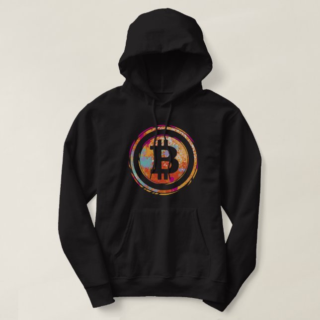 Veste À Capuche Blocs de support de chiffrement BITCOIN BTC (Design devant)