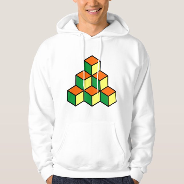 Veste À Capuche Blocs géométriques - vert orange et jaune (Devant)