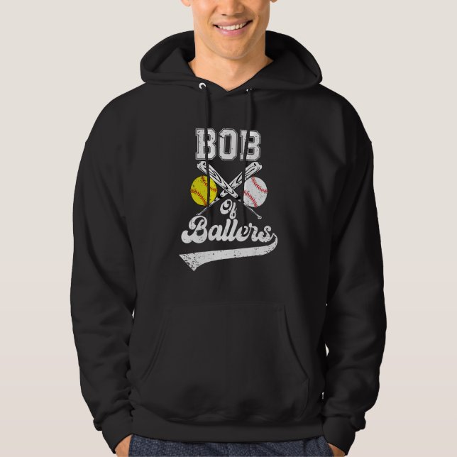 Veste À Capuche Bob Of Ballers Softball Baseball Player Father s D (Devant)