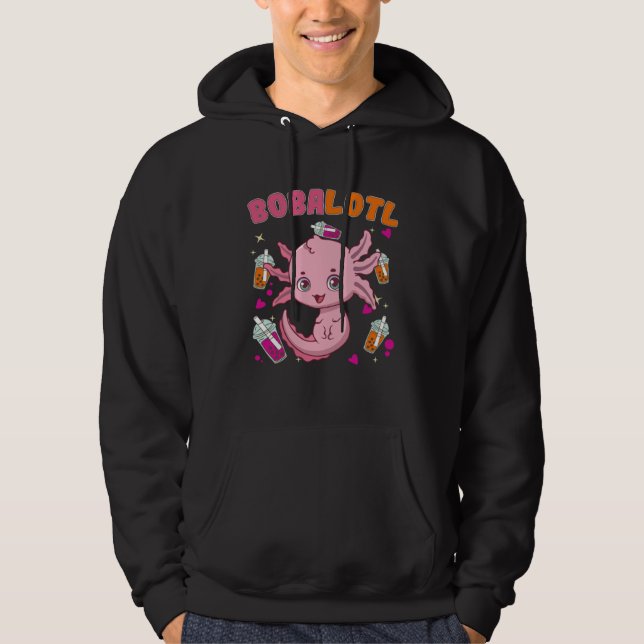 Veste À Capuche Bobalotl Axolotl Boba Tea Bubble Milk  5 (Devant)