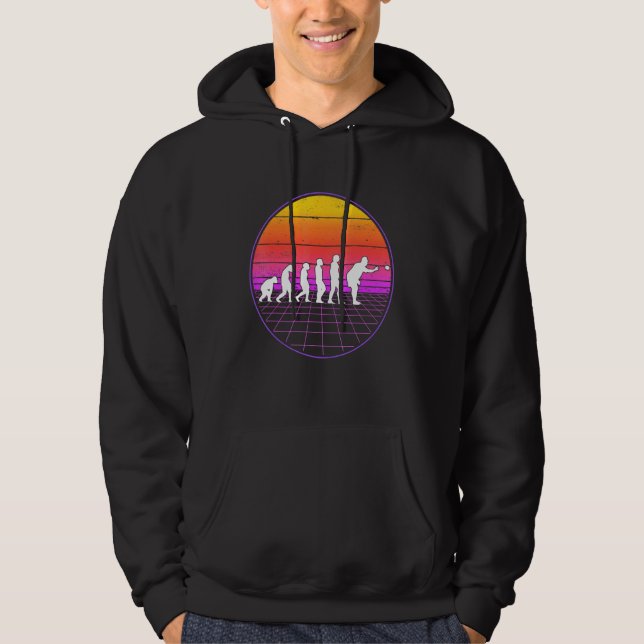 Veste À Capuche Boccia Evolution Vaporwave les années 70 Boule Pet (Devant)