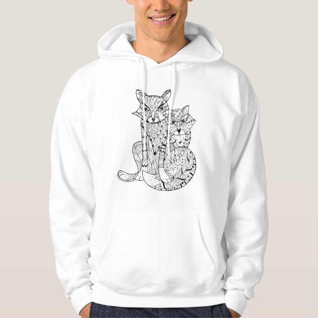 Veste À Capuche Boho Fox Doodle (Devant)