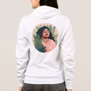 Veste À Capuche Boho Plante Lady Sweatshirt - Plus de taille Brown