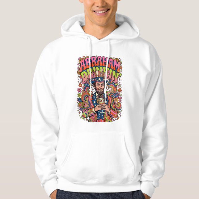 Veste À Capuche Boire Abraham Patriotique Rétro (Devant)