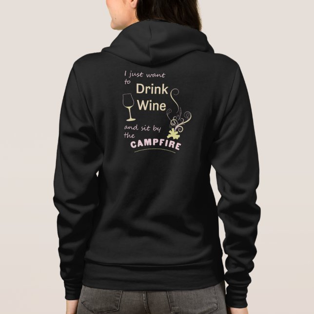 Veste À Capuche Boire du vin capuche de camping assis près du feu  (Dos)