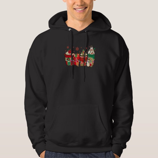 Veste À Capuche Boisson de Noël au café Café Joyeux Noël Latte (Devant)