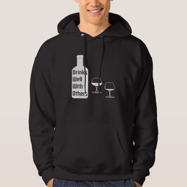 Veste À Capuche Boit bien avec d'autres amateurs de vin grande mam (Devant)