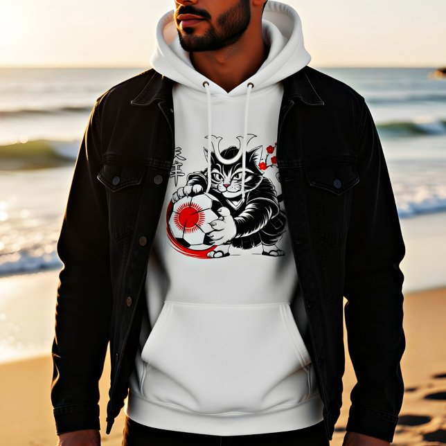 Veste À Capuche Bold Samurai Cat Soccer - Équipement de fan Stylé  (Créateur téléchargé)