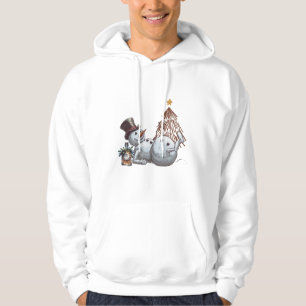 Veste À Capuche Bonhomme de neige ivre avec une bouteille de whisk