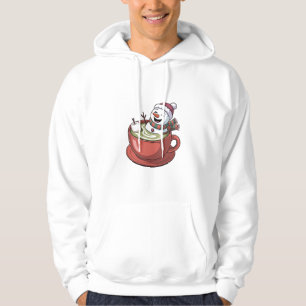 Veste À Capuche Bonhomme de neige prenant un bain sur un verre de