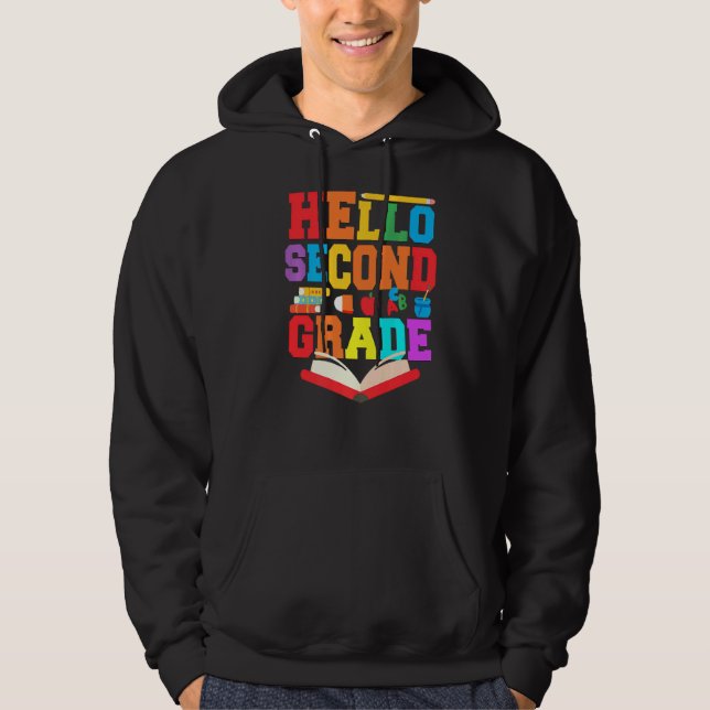 Veste À Capuche Bonjour Deuxième Enseignant de 2e année Premier jo (Devant)