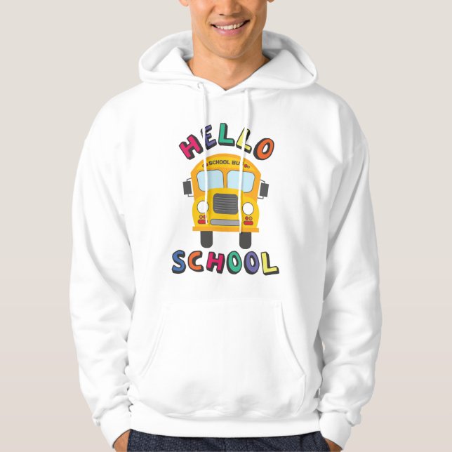 Veste À Capuche Bonjour école (Devant)