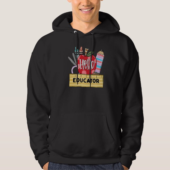 Veste À Capuche Bonjour Educateur Apple Enseignant (Devant)