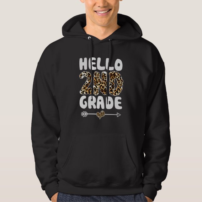 Veste À Capuche Bonjour Empreinte de léopard de 2e année Enseignan (Devant)