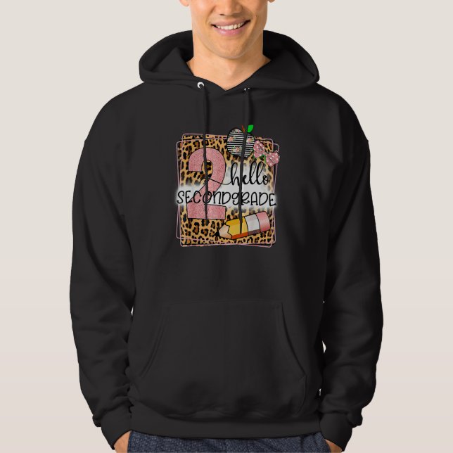 Veste À Capuche Bonjour Empreinte de léopard de deuxième année 2e  (Devant)