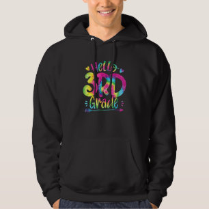 Veste À Capuche Bonjour enseignants de 3e année Élèves Tie Dye Ret