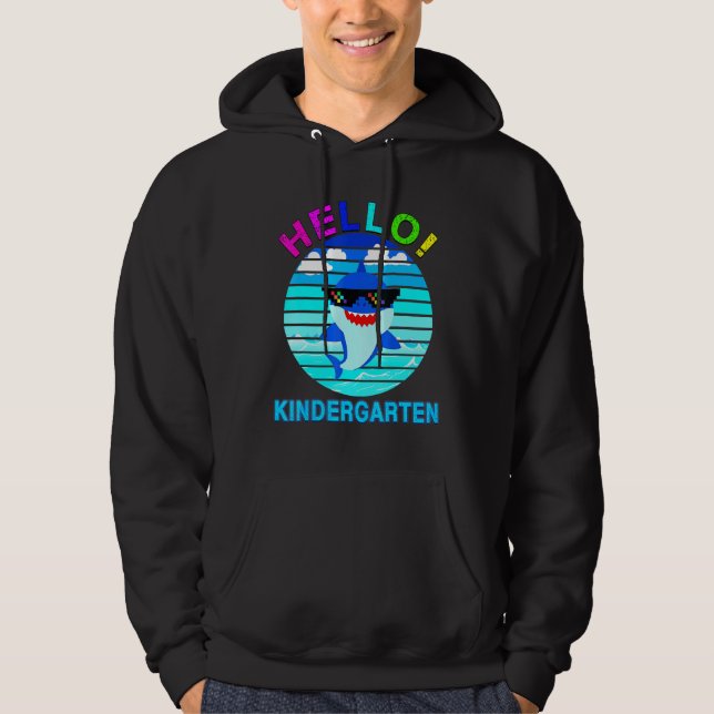 Veste À Capuche Bonjour jardin d'enfants bébé requin (Devant)