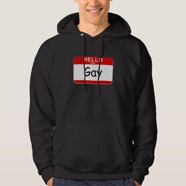 Veste À Capuche Bonjour je suis gay (Devant)