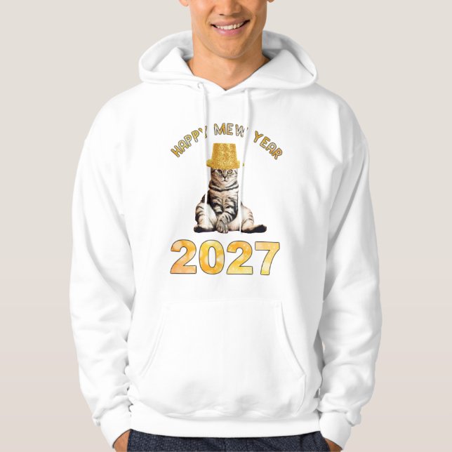 Veste À Capuche Bonne année Miaou 2027 (Devant)