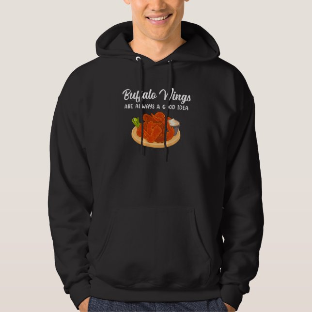 Veste À Capuche Bonne Idée Fried Buffalo Poulet ailes (Devant)