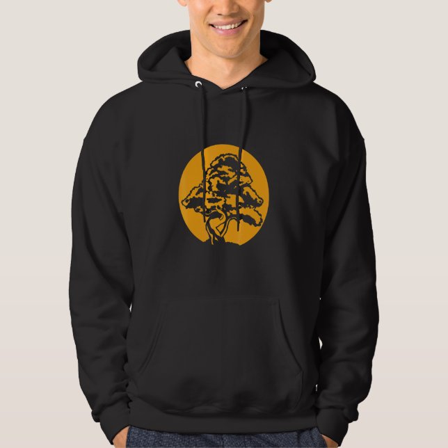 Veste À Capuche Bonsai Avec Coucher De Soleil (Devant)