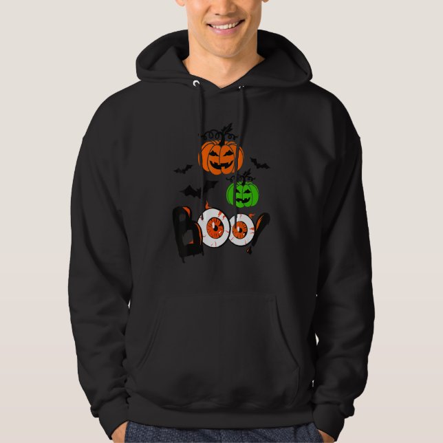 Veste À Capuche Boo Couples Halloween Scary Pumpkin Face Boys Girl (Devant)