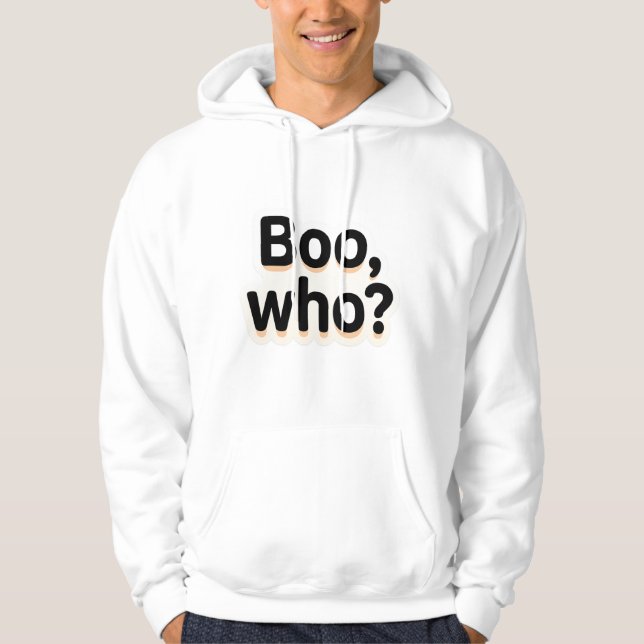 Veste À Capuche Boo-Who? Jolis designs de typographie Halloween (Devant)