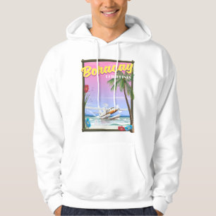 Veste À Capuche Boracay Philippines affiche de voyage de plage