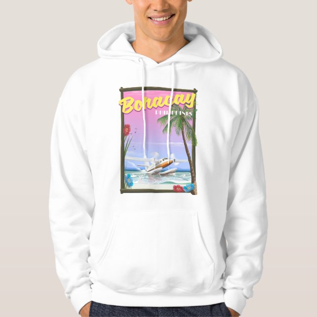Veste À Capuche Boracay Philippines affiche de voyage de plage (Devant)