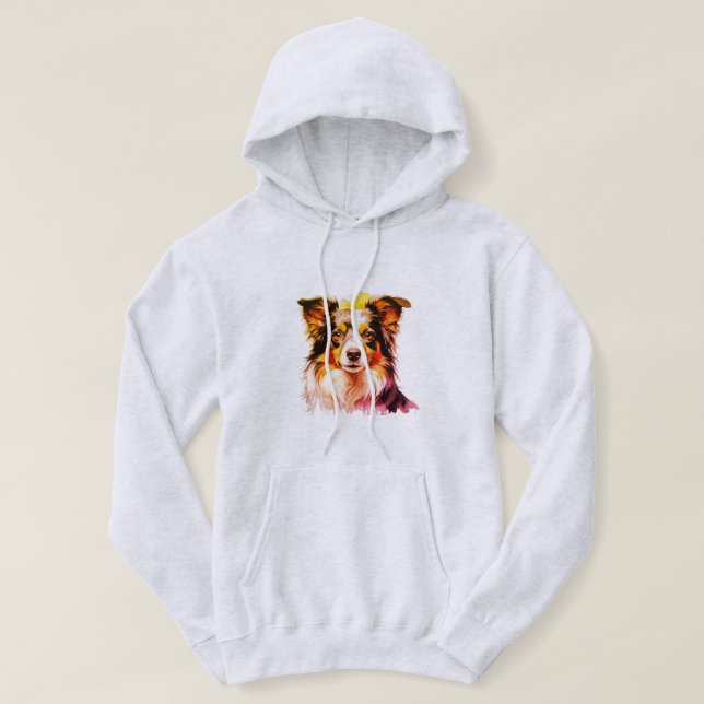 Veste À Capuche Border Collie Chien de Famille (Design devant)