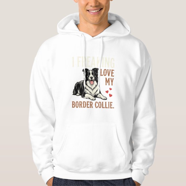 Veste À Capuche Border Collie drôle d'amour de chien (Devant)