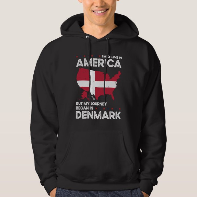 Veste À Capuche Born Danish Denmark American USA Citizenship (Devant)