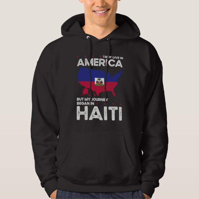 Veste À Capuche Born Haitian Haiti American USA Citizenship (Devant)