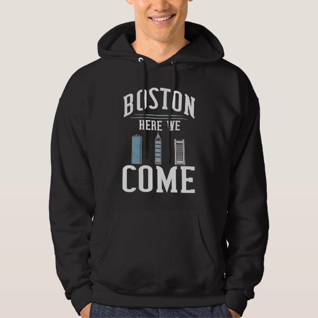 Veste À Capuche Boston Massachusetts City Skyline Map Travel (Devant)