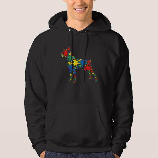 Veste À Capuche Boston Terrier Autism Puzzle Women Men  Autism Awa (Devant)