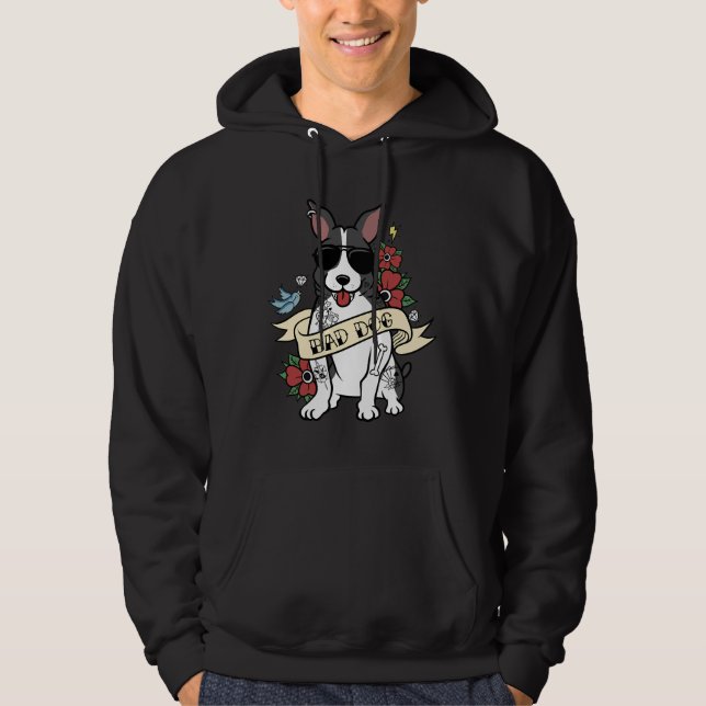 Veste À Capuche Boston Terrier Bad Chien (Devant)