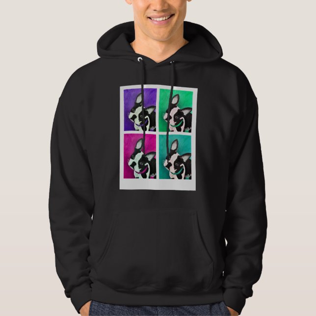 Veste À Capuche Boston Terrier Dog Pop Art (Devant)