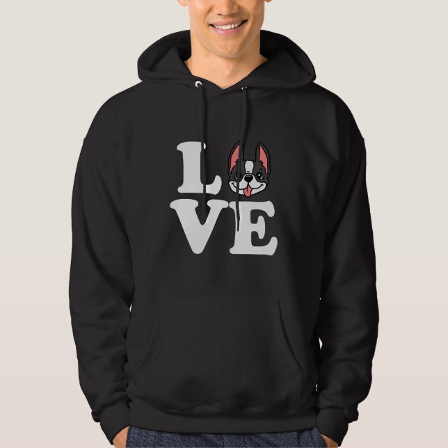 Veste À Capuche Boston Terrier Love Chig Apparel (Devant)