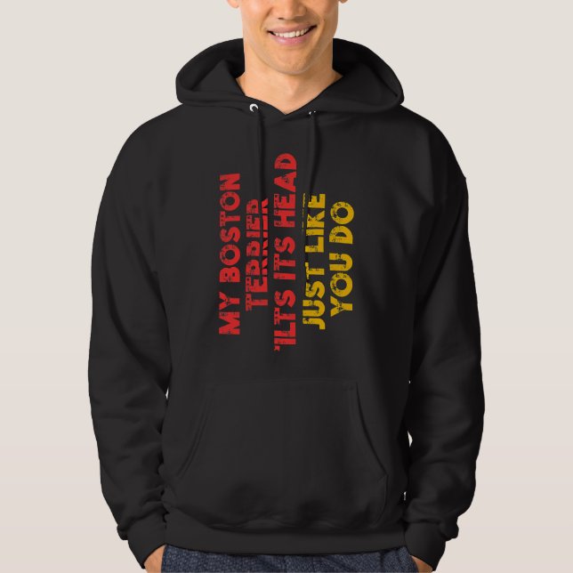Veste À Capuche Boston Terrier Maman Papa Funny Chien Propriétaire (Devant)